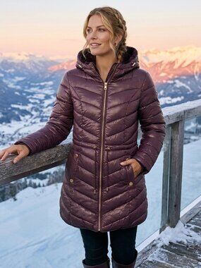 Jessica Simpson Insulated Reversible Hooded Puffer Jacket - OLJS0667 - SMALL